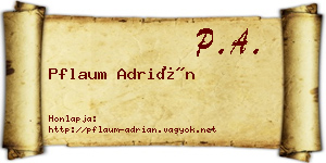 Pflaum Adrián névjegykártya
